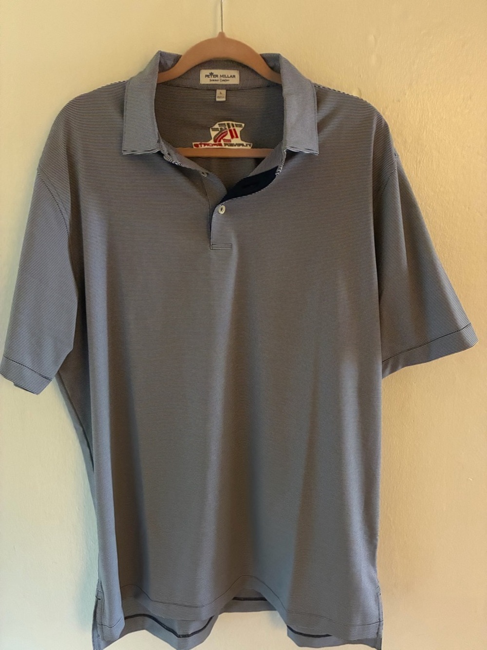 Peter Millar Men's Heathered Blue Summer Comfort Polo
